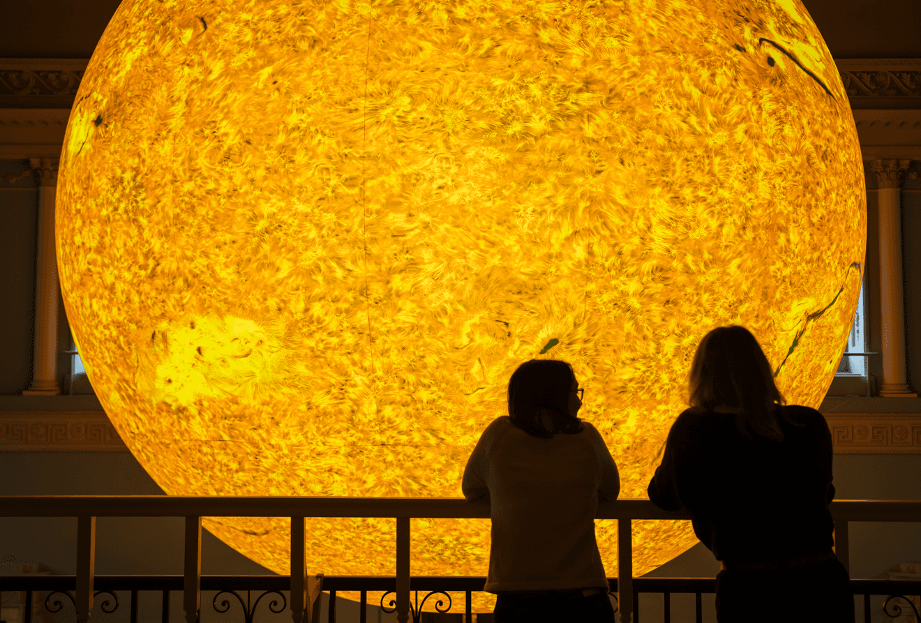 Looking up at the Saatchi Gallery: The Sun and the moon exhibition